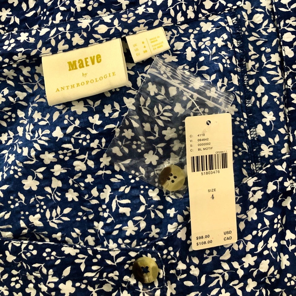 ANTHROPOLOGIE MAEVE Marta Puff-Sleeved Blouse - Picture 7 of 8